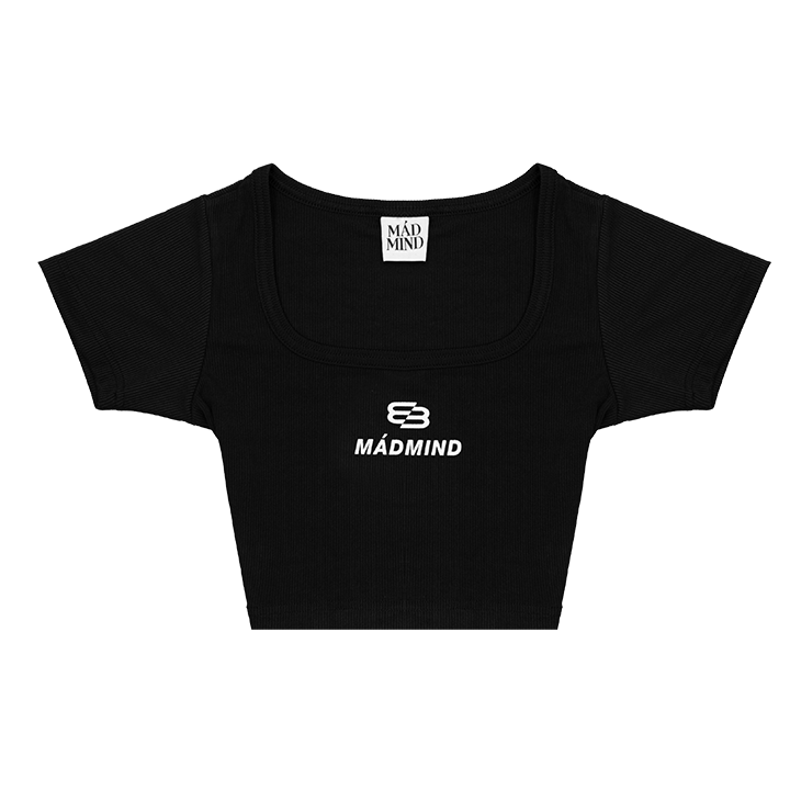  Áo Thun Croptop Cổ Chữ U - MM Era Croptop With U-Neck - Màu Đen 