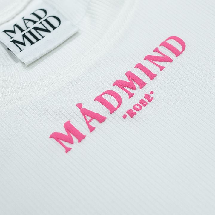  Áo Thun In Nổi Bloom Croptop Madmind - Màu Trắng 