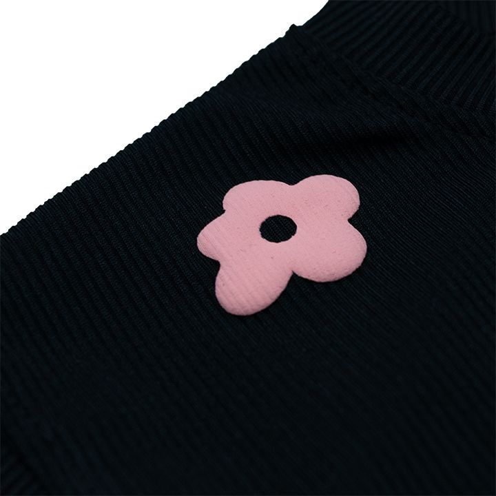  Áo Thun Croptop In Nổi Jardin Madmind - Màu Đen Form Ôm Body 