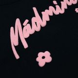  Áo Thun Croptop In Nổi Jardin Madmind - Màu Đen Form Ôm Body 