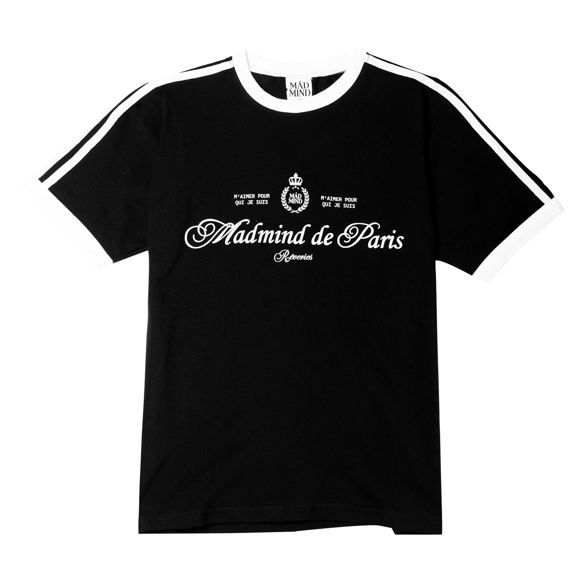  Áo Thun Form BOXY Paris De Madmind - Tay Ngắn Premium Cotton Màu Đen 