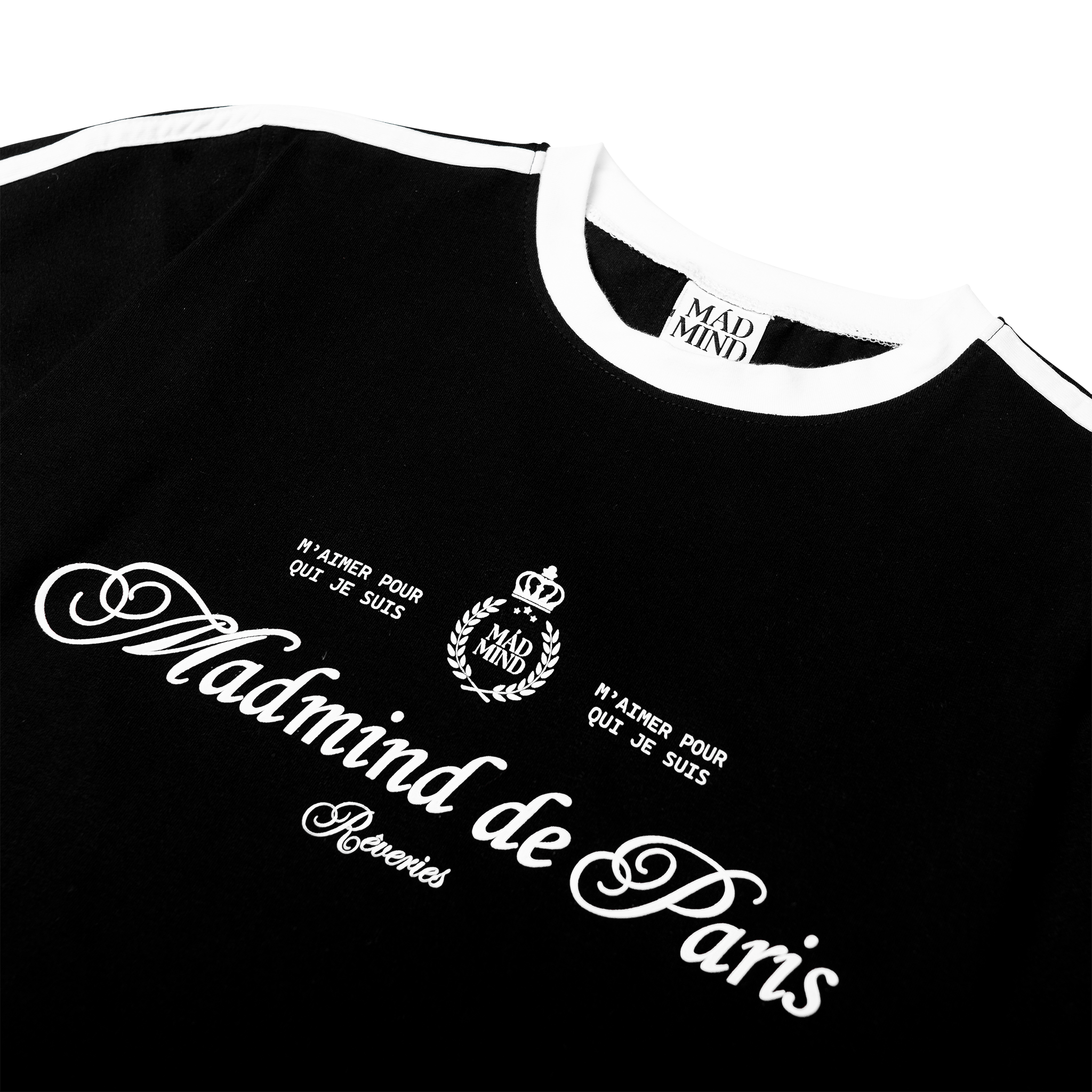  Áo Thun Form BOXY Paris De Madmind - Tay Ngắn Premium Cotton Màu Đen 