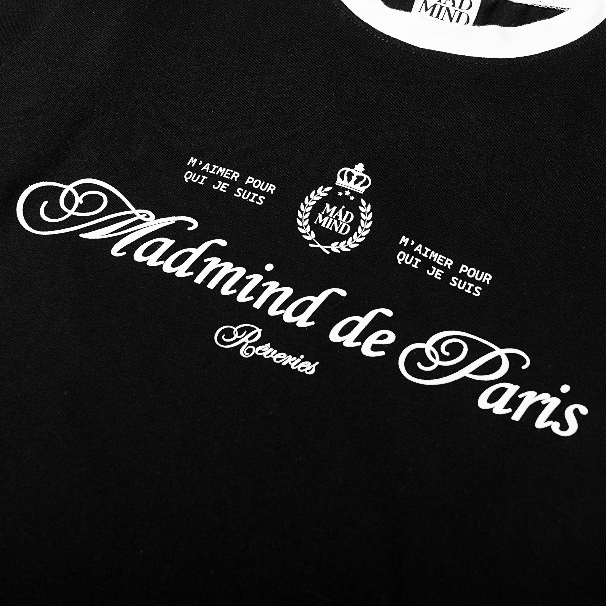  Áo Thun Form BOXY Paris De Madmind - Tay Ngắn Premium Cotton Màu Đen 