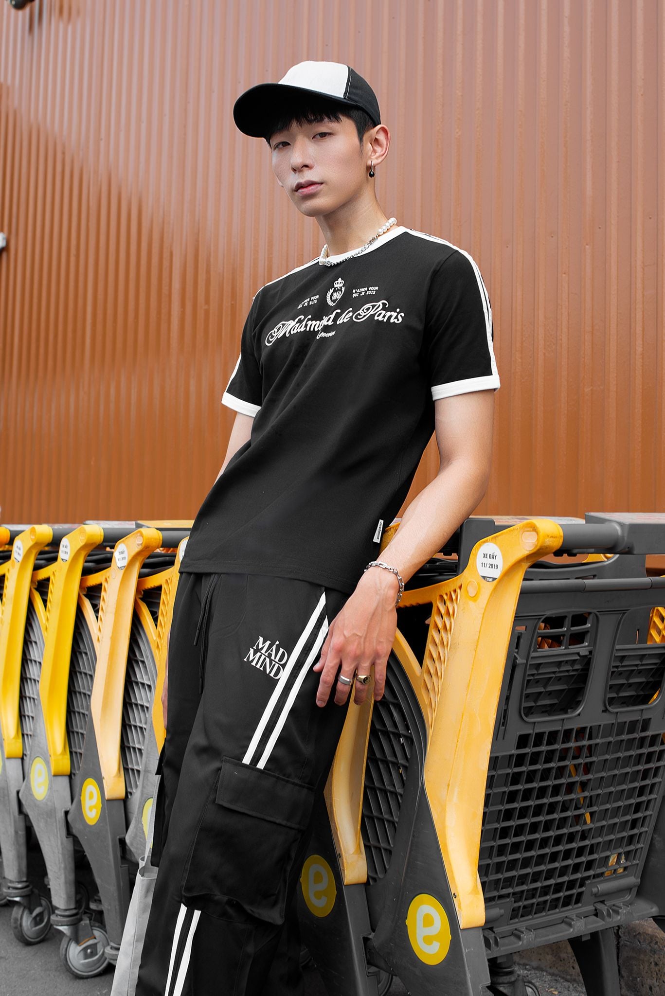  Áo Thun Form BOXY Paris De Madmind - Tay Ngắn Premium Cotton Màu Đen 