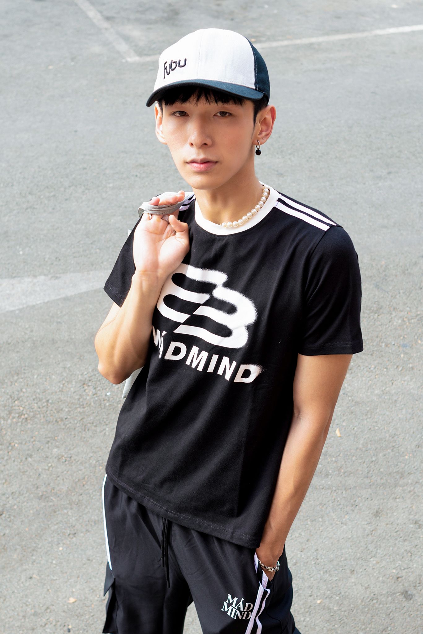  Áo Thun Form Boxy MM Motion Madmind - Phối 2 Sọc Tay Ngắn, Premium Cotton Màu Đen 