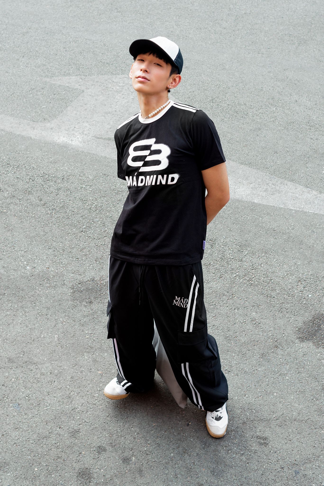  Áo Thun Form Boxy MM Motion Madmind - Phối 2 Sọc Tay Ngắn, Premium Cotton Màu Đen 