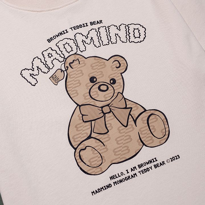  Áo Thun Form Baby Brownii Teddy Doll Madmind - Premium 100% Cotton 2 Chiều Màu Cream 