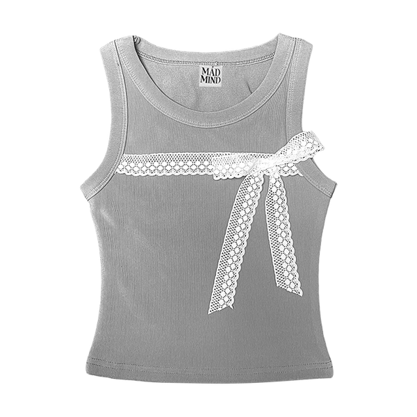  Áo Ba Lỗ Phối Nơ Ren Baby Tanktop Madmind - Màu Xám 