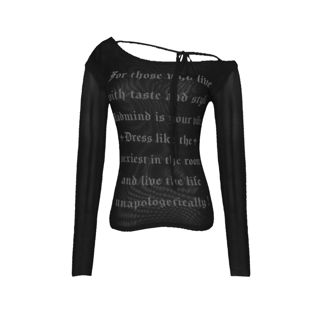  Áo Nữ Trễ Vai TASTY MADMIND - Màu Đen 