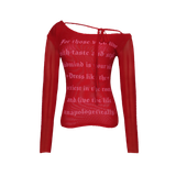  Áo Nữ Trễ Vai TASTY MADMIND - Màu Đỏ 