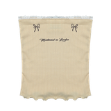  Áo Quây Nơ, Phối Ren, Thun Gân Cao Cấp Pure Tube Madmind - Màu Be 