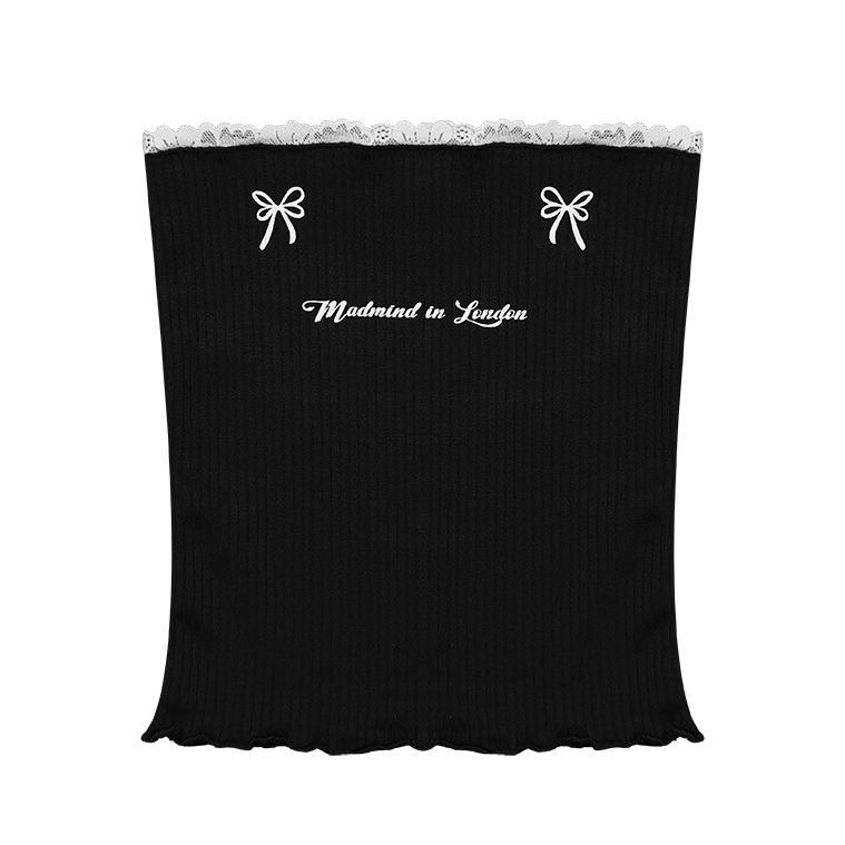  Áo Quây Nơ, Phối Ren, Thun Gân Cao Cấp Pure Tube Madmind - Màu Đen 