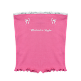  Áo Quây Nơ, Phối Ren, Thun Gân Cao Cấp Pure Tube Madmind - Màu Hồng 