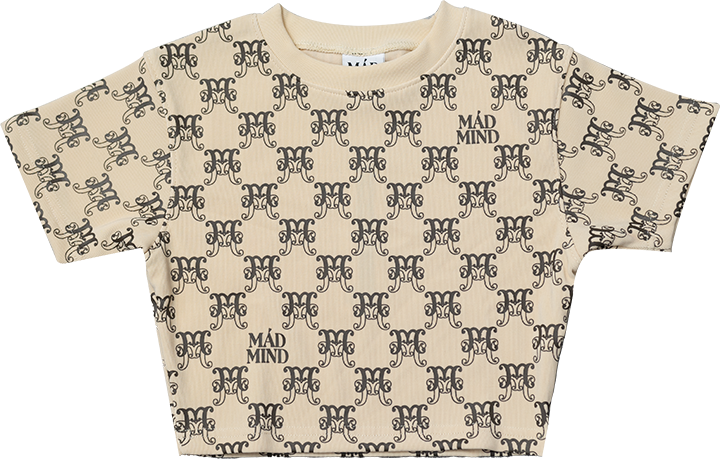  Áo Thun Croptop Monogram Madmind - Beige 