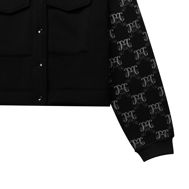  Áo Khoác Bomber Cozy Monogram Tay Dài Madmind - Đen 