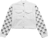  Áo Khoác Bomber Cozy Monogram Tay Dài Madmind - Trắng 