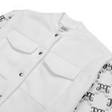  Áo Khoác Bomber Cozy Monogram Tay Dài Madmind - Trắng 