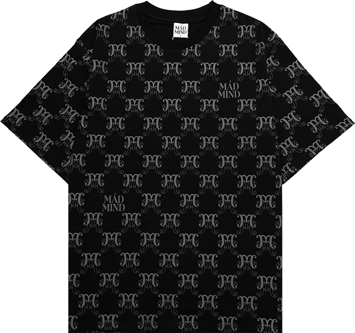  Áo Thun Cotton Premium Monogram Madmind - Đen 