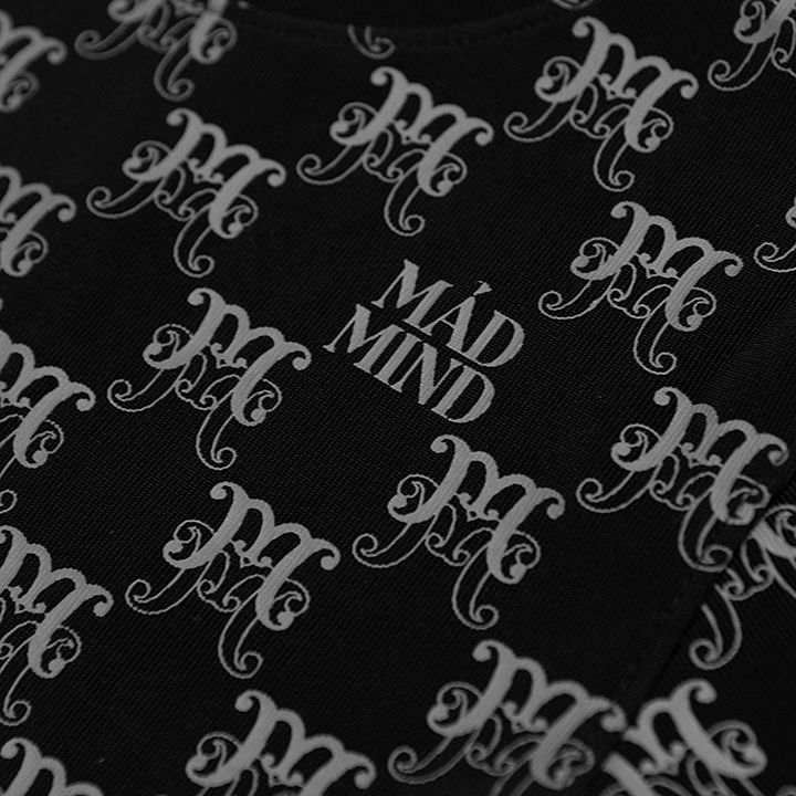  Áo Thun Cotton Premium Monogram Madmind - Đen 