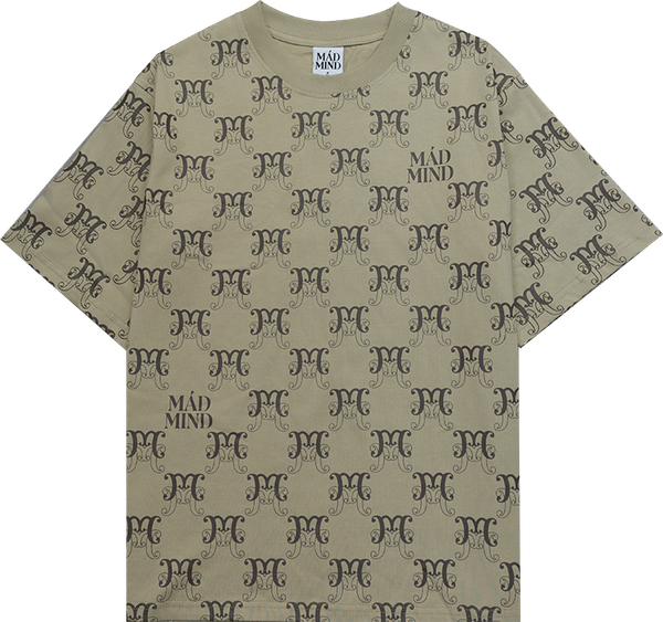  Áo Thun Cotton Premium Monogram Madmind - Beige 