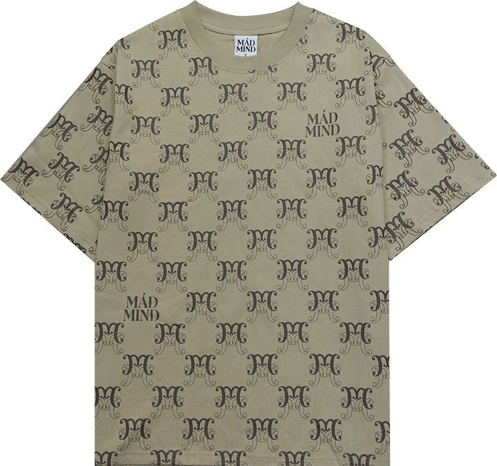  Áo Thun Cotton Premium Monogram Madmind - Beige 