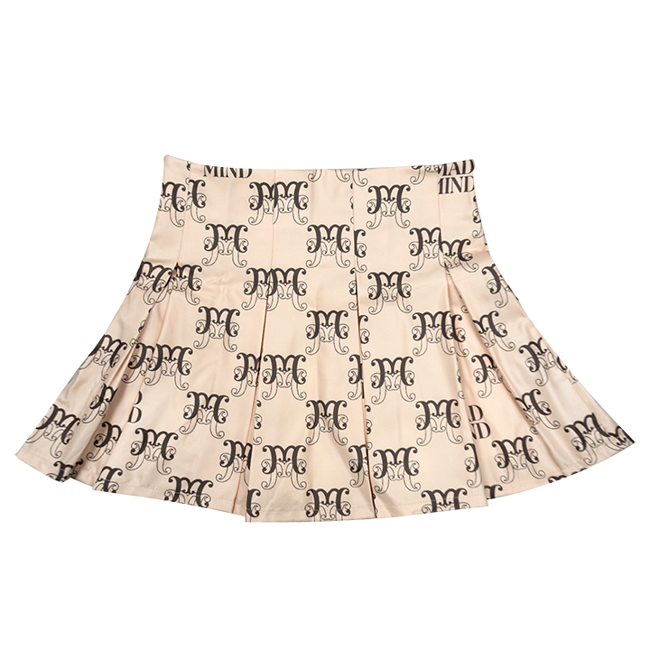  Chân Váy Xếp Ly Monogram Madmind - Màu Be 