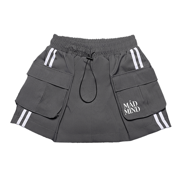  Váy 2 Sọc Túi Hộp 2 Stripe Pocket Mini Skirt Màu Xám Đậm 