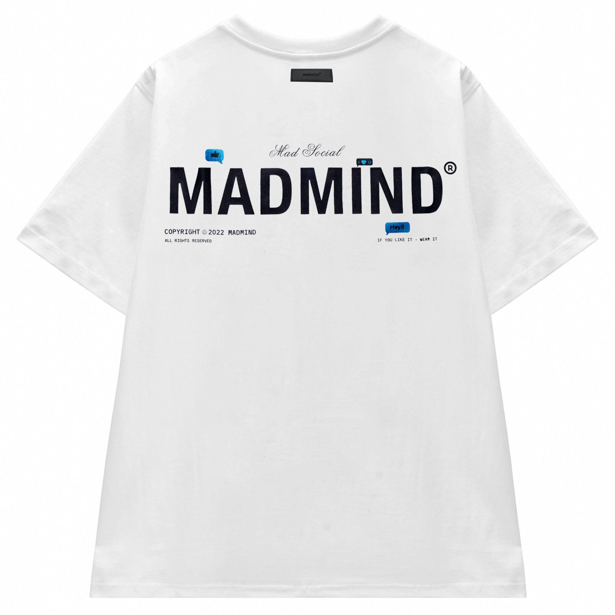  Áo Thun Essential Madmind Màu Trắng, In Cao, Logo Lấp Lánh 