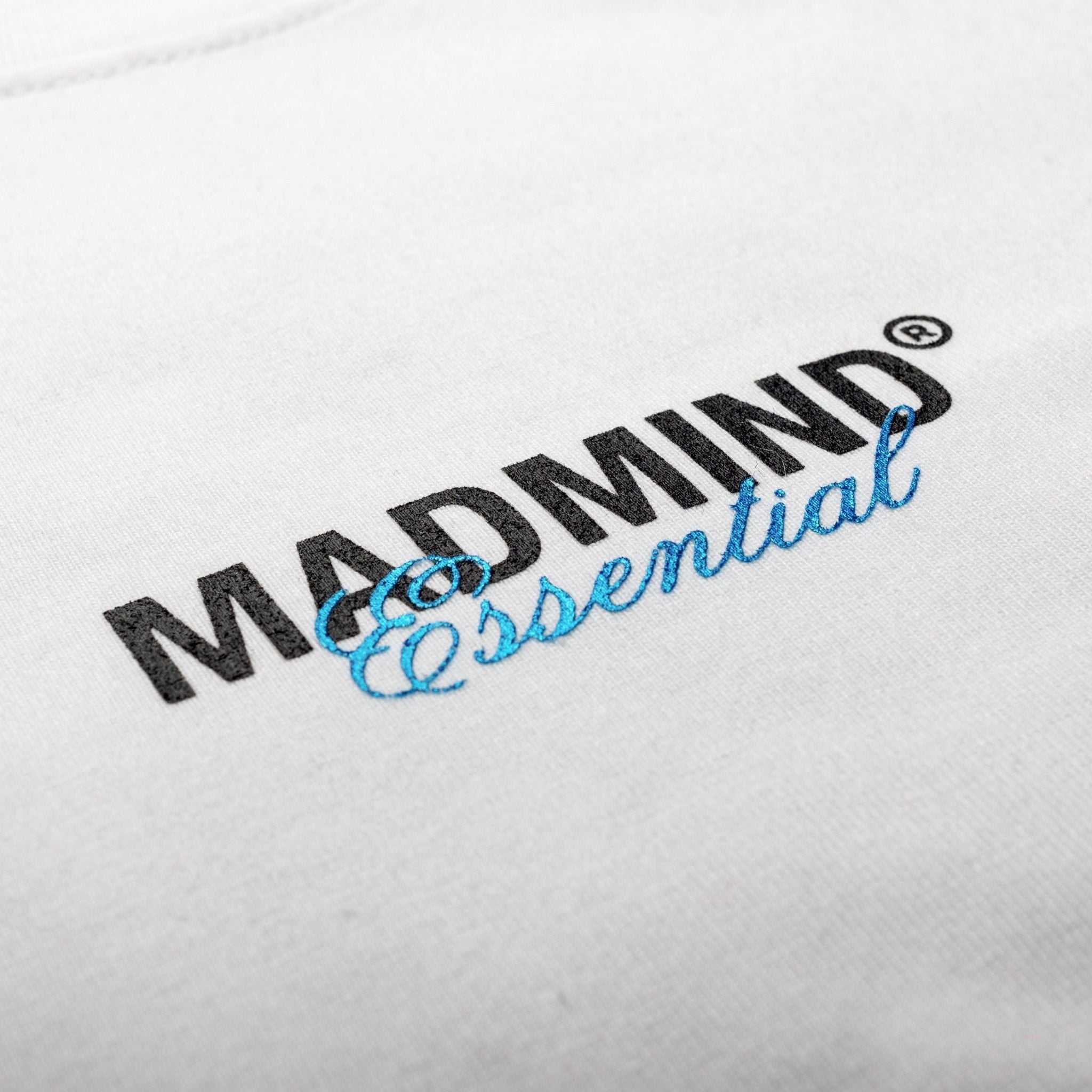  Áo Thun Essential Madmind Màu Trắng, In Cao, Logo Lấp Lánh 