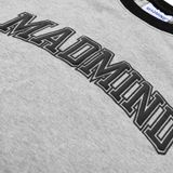  Áo Thun Nữ Cotton Raglan Logo Madmind Form Ôm Body Màu Xám Phối Tay Đen 