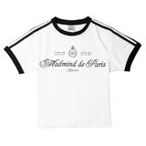  Áo Thun Form BOXY Paris De Madmind - Tay Ngắn Premium Cotton Màu Trắng 