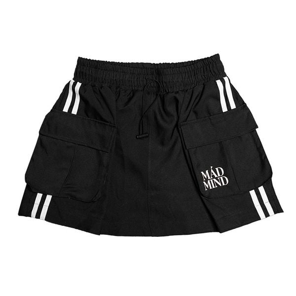  Váy 2 Sọc Túi Hộp 2 Stripe Pocket Mini Skirt Màu Đen 