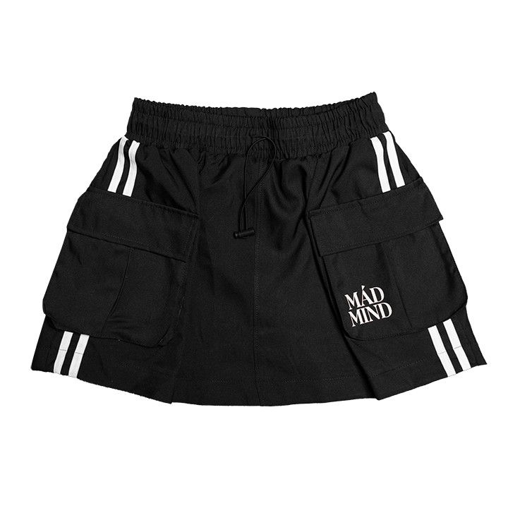  Váy 2 Sọc Túi Hộp 2 Stripe Pocket Mini Skirt Màu Đen 