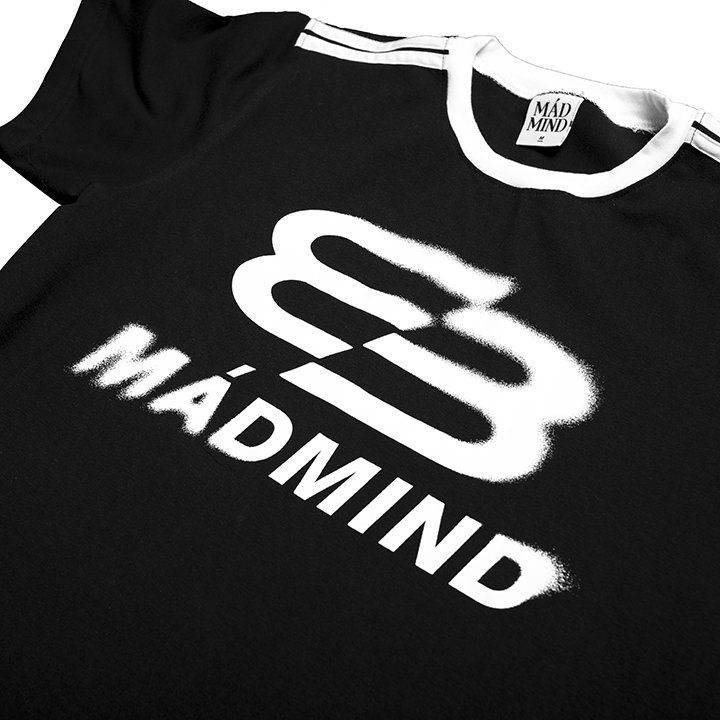  Áo Thun Form Boxy MM Motion Madmind - Phối 2 Sọc Tay Ngắn, Premium Cotton Màu Đen 