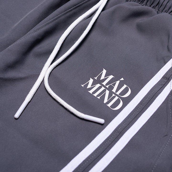  Quần Dài Phối 2 Sọc Túi Hộp 2 Stripe Pocket Pants Màu Xám Đậm 