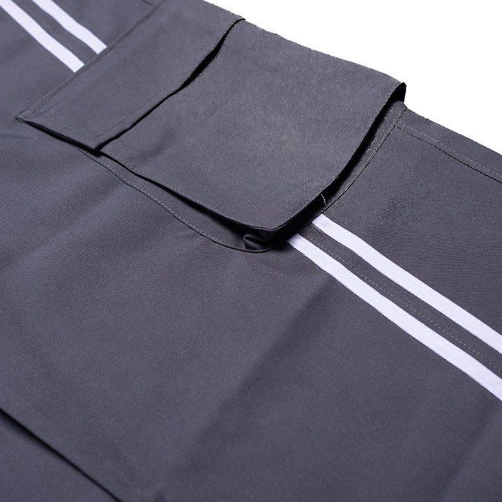  Quần Dài Phối 2 Sọc Túi Hộp 2 Stripe Pocket Pants Màu Xám Đậm 