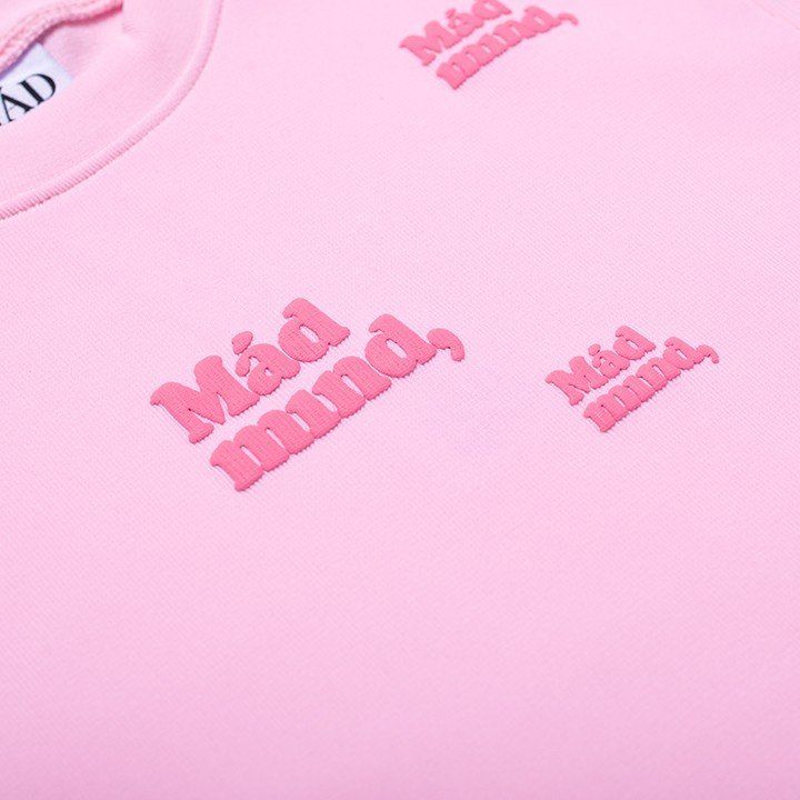  Áo Thun In Nổi Round Croptop Madmind - Màu Hồng 