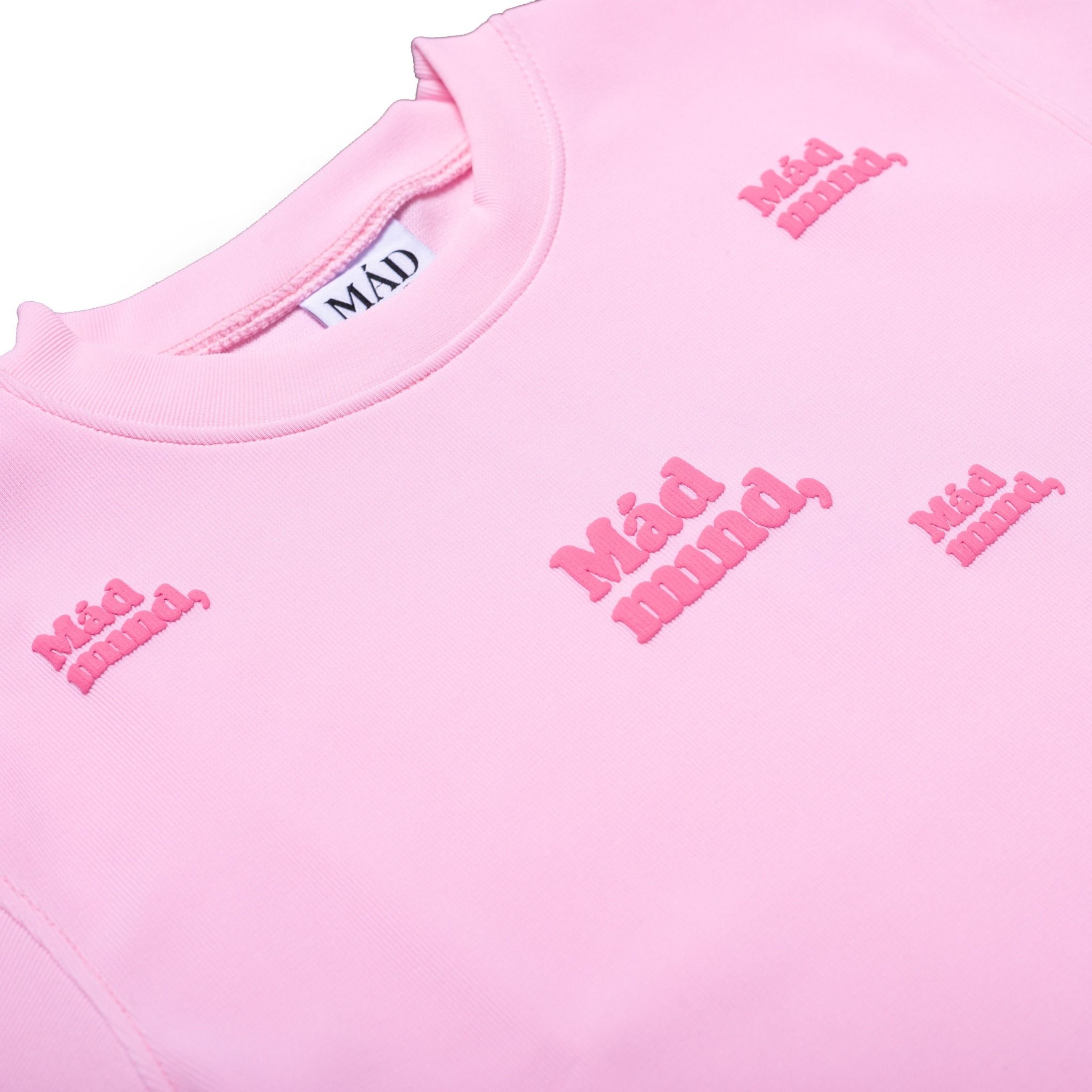  Áo Thun In Nổi Round Croptop Madmind - Màu Hồng 