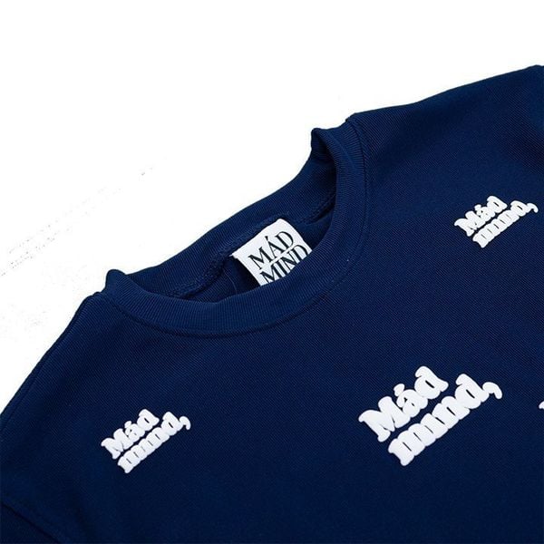  Áo Thun In Nổi Round Croptop Madmind - Màu Xanh Navy 