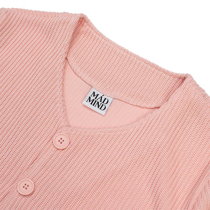  Áo Croptop Len Tay Dài Cropped Wool Jacket - Màu Hồng 