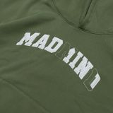  Áo Hoodie Tay Dài Thêu Chữ, Nỉ Bông Ripped Logo Hoodie - Màu Rêu 