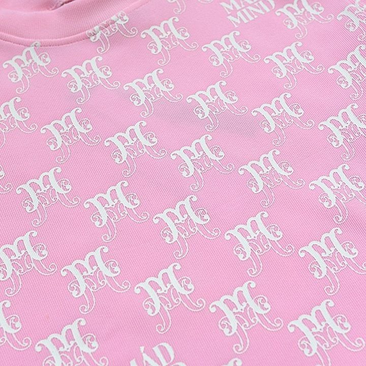  Áo Thun Croptop Monogram Madmind - Hồng 
