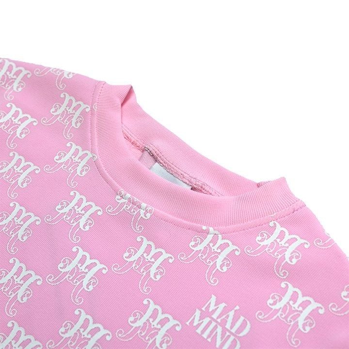  Áo Thun Croptop Monogram Madmind - Hồng 