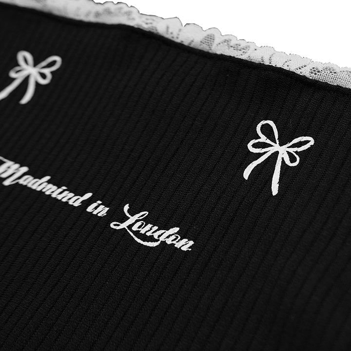  Áo Quây Nơ, Phối Ren, Thun Gân Cao Cấp Pure Tube Madmind - Màu Đen 