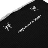  Áo Quây Nơ, Phối Ren, Thun Gân Cao Cấp Pure Tube Madmind - Màu Đen 