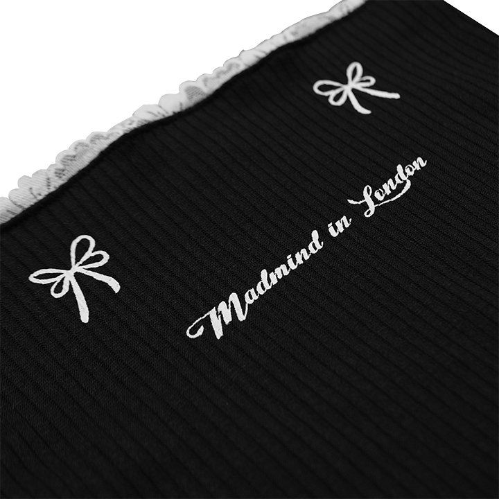  Áo Quây Nơ, Phối Ren, Thun Gân Cao Cấp Pure Tube Madmind - Màu Đen 