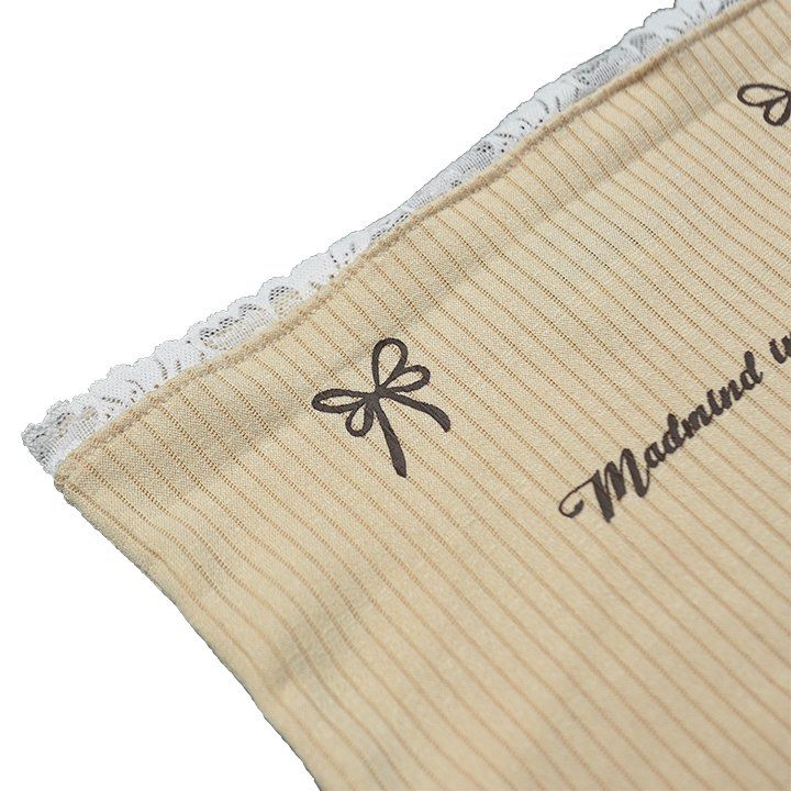  Áo Quây Nơ, Phối Ren, Thun Gân Cao Cấp Pure Tube Madmind - Màu Be 