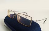  Gọng kính titanium nửa viền màu bạch kim mạ vàng 18K. 