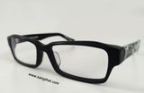  Gọng kính màu đen RECS làm thủ công từ Nhật Bản. Gọng đầm, đeo ôm chắc chắn. 