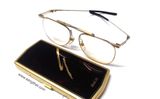  Gọng kính cổ titanium màu vàng tây nhẹ Kanda dạng gập gọn với hộp đi kèm. 